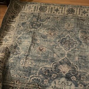 Elegant Blue and Cream Area Rug
